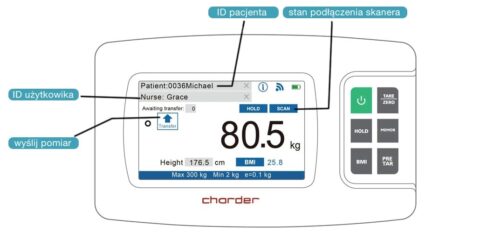 Bezprzewodowa waga kolumnowa z legalizacją CHARDER MS4980 (EMR ready) ze wzrostomierzem ultradźwiękowym - obrazek 5